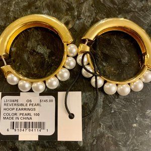 LELE SADOUGHI Reversible Pearl Hoop Earrings